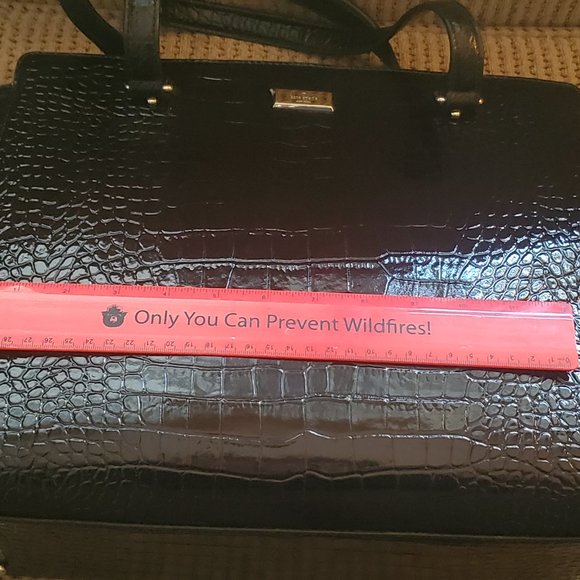 Kate Spade Elissa Black Croc Large Tote Excellent - Picture 13 of 16